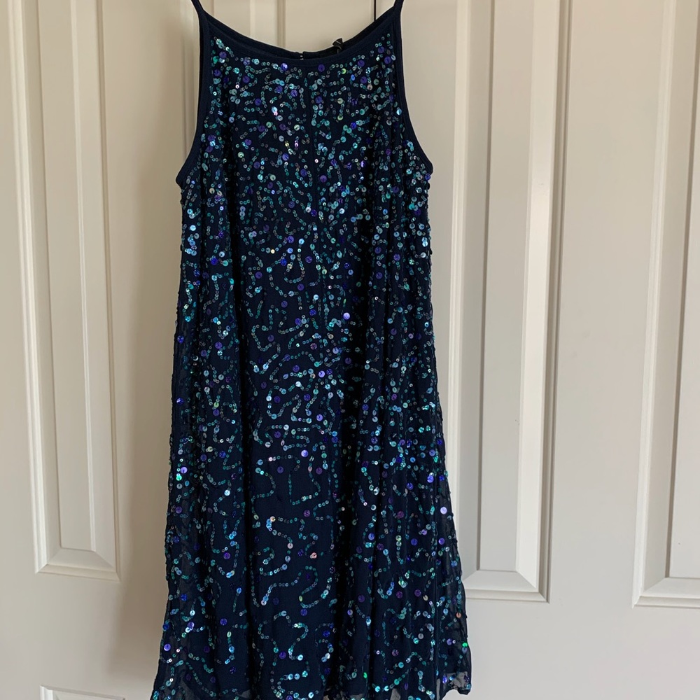 ASOS Sequin Blue Swing Dress  Size 12